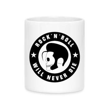 Rock and Roll und Rockabilly - Tasse mit Herzhenkel - Weiß - Vorne