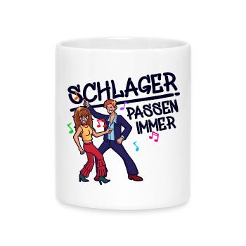 Schlagerparty Schlager Music Dancing Celebrate Saying - Mug with Heart-Shaped Handle - white - Front