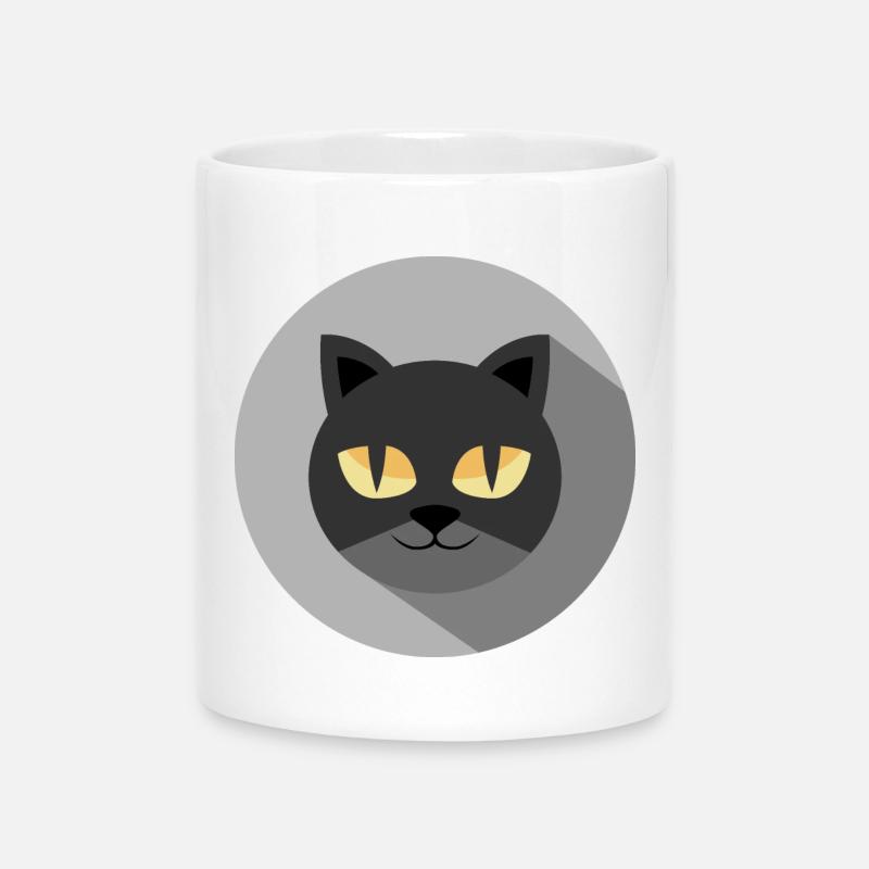 cat cats night eyes bande dessinée icône icône - Mug avec anse en forme de cœur - blanc