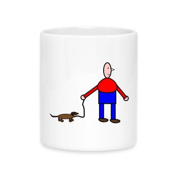 Humorous animal and human drawing - Mug with Heart-Shaped Handle - white - Front