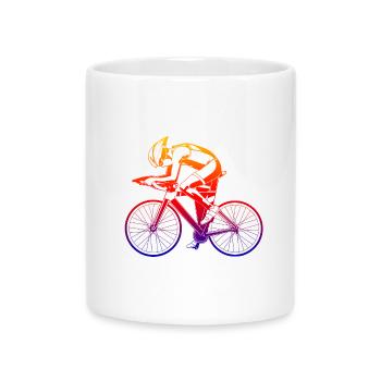 Fahrradfahrer - Tasse mit Herzhenkel - Weiß - Vorne