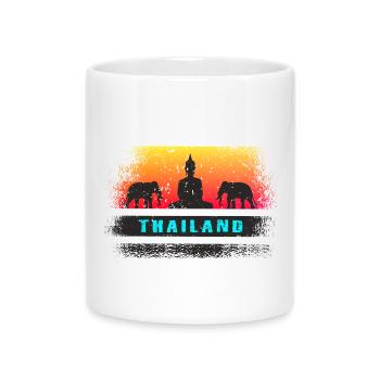 Thailand / Buddha / Elefanten / Geschenk / Siam - Tasse mit Herzhenkel - Weiß - Vorne