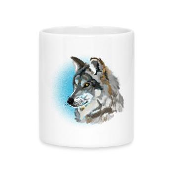 wolf - Mug with Heart-Shaped Handle - white - Front