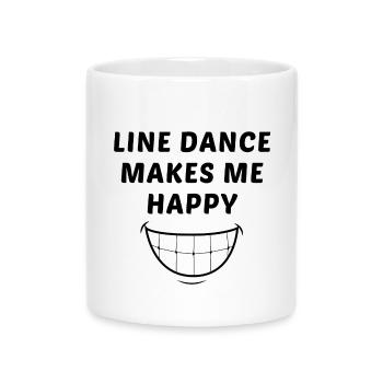 Devise linedancer : Line dance makes me happy - Mug avec anse en forme de cœur - blanc - Devant