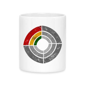 Grafische Power-Radar Reggae Illustration - Tasse mit Herzhenkel - Weiß - Vorne