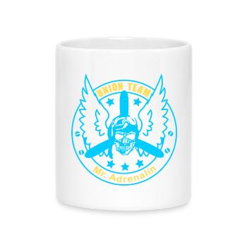 ut mr adrenaline yellow blue - Mug with Heart-Shaped Handle - white - Front