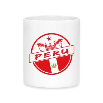 Peru circle in the national colors - Mug with Heart-Shaped Handle - white - Front