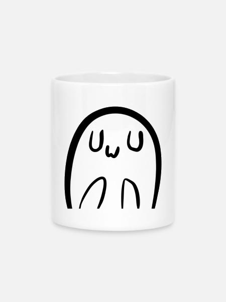 Cute UwU Ghost - Tasse mit Herzhenkel - Weiß