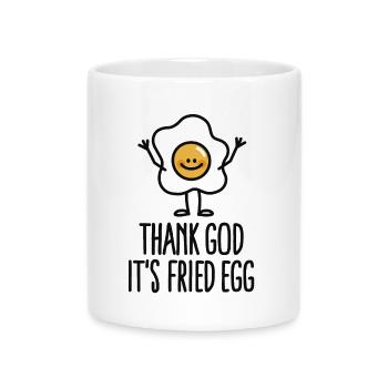 Thank god it's fried egg - Mug with Heart-Shaped Handle - white - Front