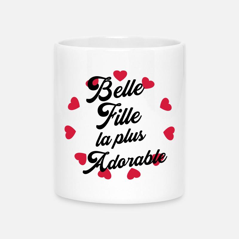 styvdotter / styvson / son / dotter - Mugg med hjärthandtag - vit