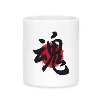 affiche de l'âme japonaise kanji tamashii Japon - Mug avec anse en forme de cœur - blanc - Devant