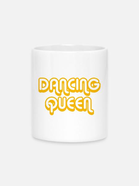 DANCING QUEEN Diskokugel - Tasse mit Herzhenkel - Weiß
