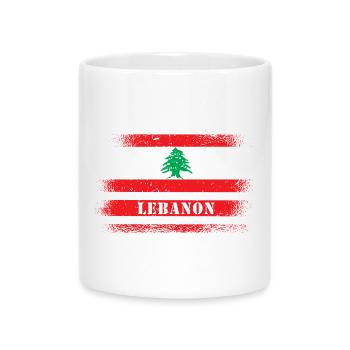 Libanon Vintage Flagge - Tasse mit Herzhenkel - Weiß - Vorne