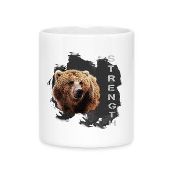 strength, charakter, kodiak bär - Tasse mit Herzhenkel - Weiß - Vorne