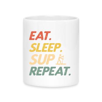 Stand Up Paddle Eat Sleep SUP Répétition Paddleboard - Mug avec anse en forme de cœur - blanc - Devant