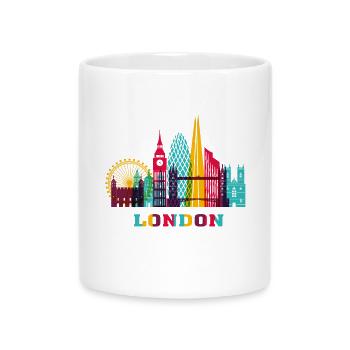 London City Skyline England Landmark - Mug with Heart-Shaped Handle - white - Front