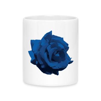 Fleur - Rose bleu - Mug avec anse en forme de cœur - blanc - Devant