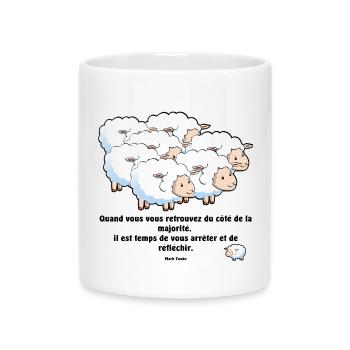 Les moutons de la majorité... - Mug avec anse en forme de cœur - blanc - Devant