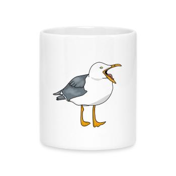 Möwe - Seagull - Tasse mit Herzhenkel - Weiß - Vorne