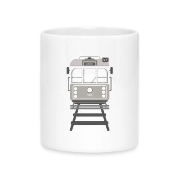 Tram, Straßenbahn - Tasse mit Herzhenkel - Weiß - Vorne