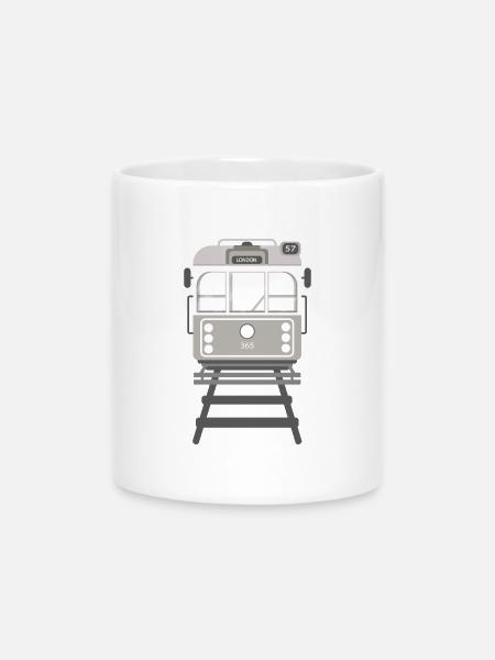 Tram, Straßenbahn - Tasse mit Herzhenkel - Weiß