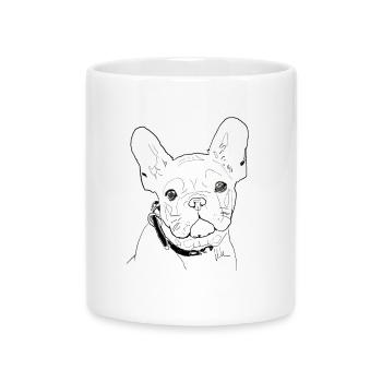French Bulldog - Mug with Heart-Shaped Handle - white - Front