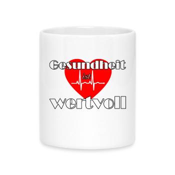 Gesundheit wertvoll Medizin Virus Sprüche - Tasse mit Herzhenkel - Weiß - Vorne