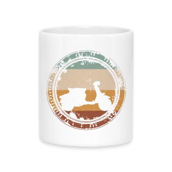 Vintage motor scooter scooter retro for scooter riders - Mug with Heart-Shaped Handle - white - Front