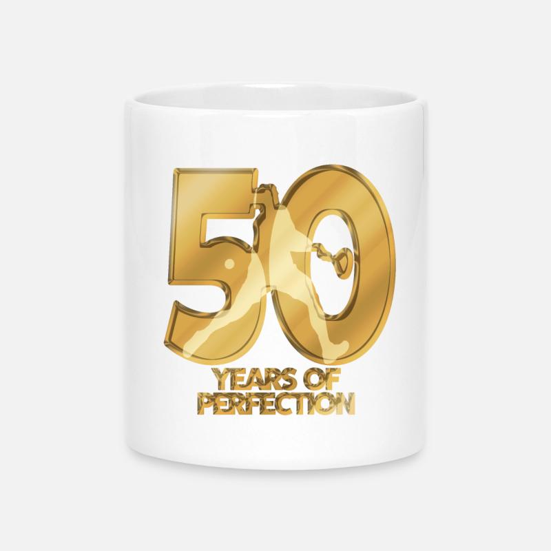 50 years - Mug with Heart-Shaped Handle - white