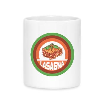 Lasagne Vintage Design - Tasse mit Herzhenkel - Weiß - Vorne