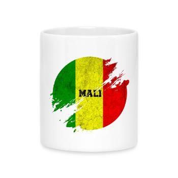 Drapeaux Mali cercle vintage - Mug avec anse en forme de cœur - blanc - Devant