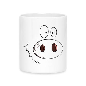 Cochon heureux I Visage de cochon I Tête - Mug avec anse en forme de cœur - blanc - Devant