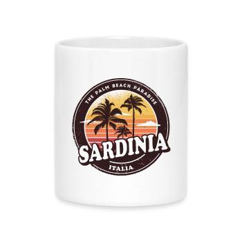 Sardinien Strand Vintage Design - Tasse mit Herzhenkel - Weiß - Vorne