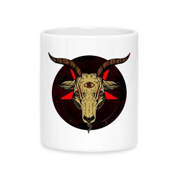 Chèvre à Troisième Œil et Pentacle - Mug avec anse en forme de cœur - blanc - Devant