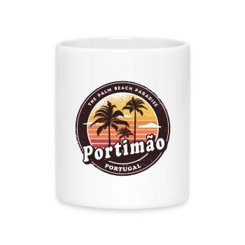 Portimão Portugal Strand Design - Tasse mit Herzhenkel - Weiß - Vorne