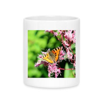 Butterflies - Mug with Heart-Shaped Handle - white - Front