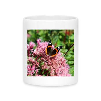 Papillons - Mug avec anse en forme de cœur - blanc - Devant