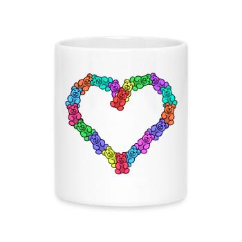 Süßigkeiten Nachspeise Lecker Naschen Süß - Tasse mit Herzhenkel - Weiß - Vorne