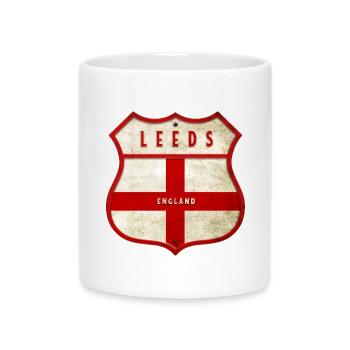 Leeds England Wappen - Tasse mit Herzhenkel - Weiß - Vorne