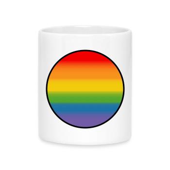 Rainbow Gradient Round white shirt - Mug with Heart-Shaped Handle - white - Front