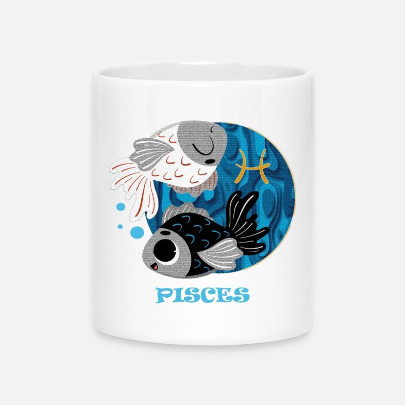Zodiac sign Pisces - Mug with Heart-Shaped Handle - white