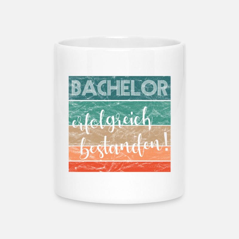 Bachelor erfolgreich bestanden Abschluss retro - Tasse mit Herzhenkel - Weiß