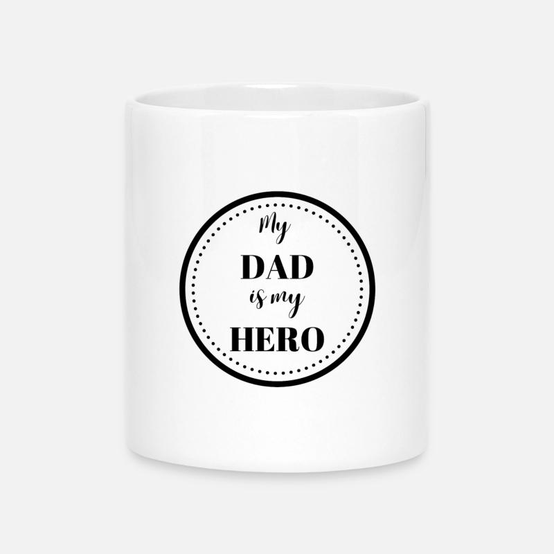 Mon père est mon héros - Mug avec anse en forme de cœur - blanc