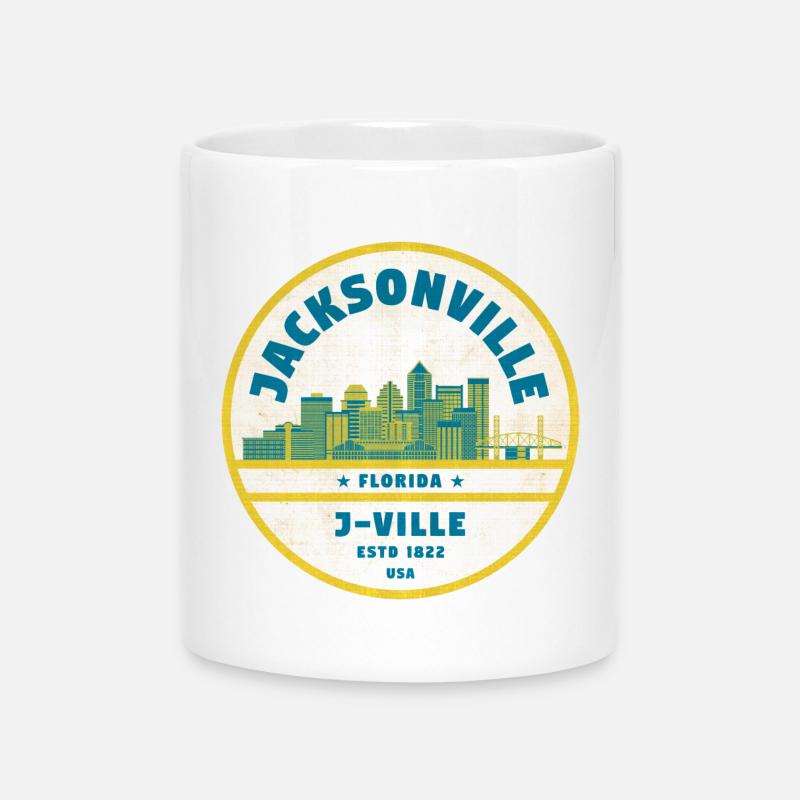 Jacksonville Skyline Crest - Tasse mit Herzhenkel - Weiß