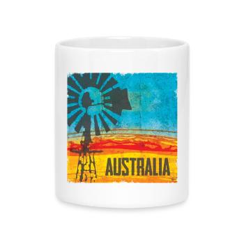 Australia Pinwheel Vintage Design - Mug with Heart-Shaped Handle - white - Front