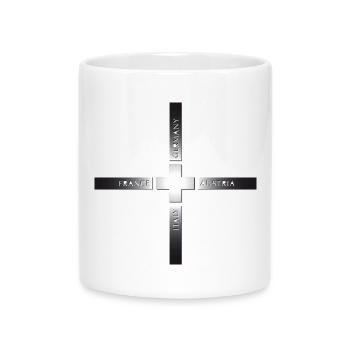 Swiss Cross and neighbouring countries Metal - Mug with Heart-Shaped Handle - white - Front