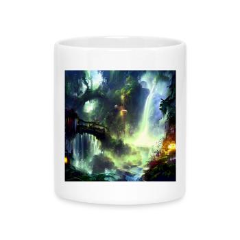 Hidden world of waterfalls - Mug with Heart-Shaped Handle - white - Front