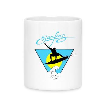 Surfen - Tasse mit Herzhenkel - Weiß - Vorne