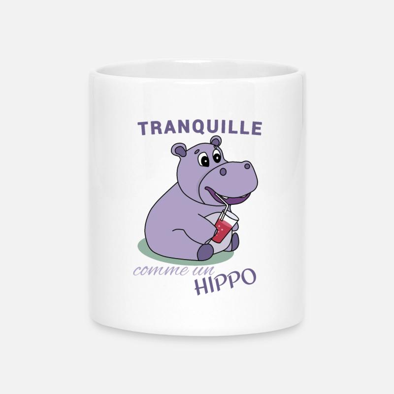 Tranquille comme un Hippo - Mug avec anse en forme de cœur - blanc