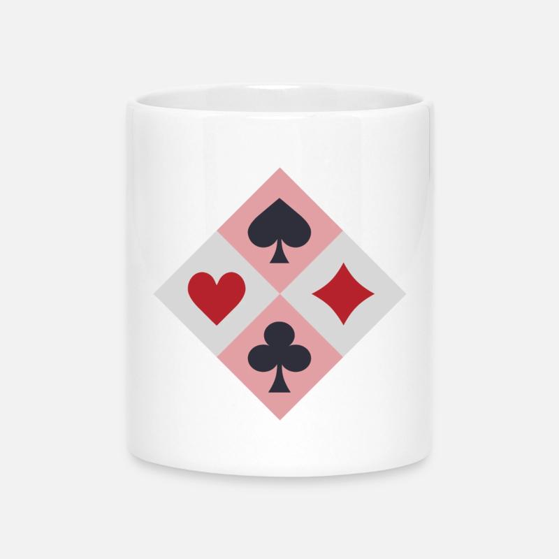 Vintage playing card colors - Mug with Heart-Shaped Handle - white